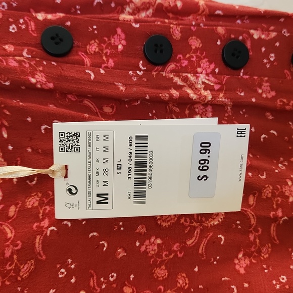 Zara Paisley Sleeveless Jumpsuit, nwt - Picture 9 of 12